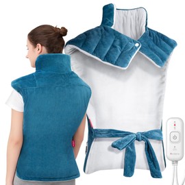 Comfytemp Heating Pad for Back Neck Shoulders, Weighted Electric Heating Pad for Full Back Relaxtion, Extra Large Heat Wrap, Wearable Heated Pad for Women Men Mom Dad Elderly with Auto-Off, 22"x33"