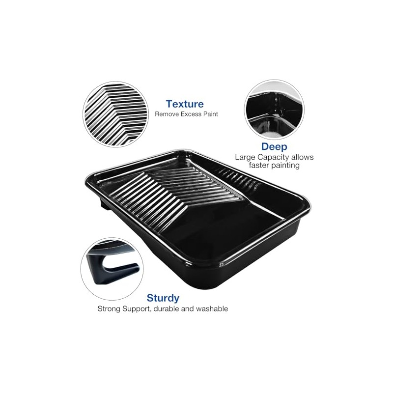 Great Andrew 9 Inch Paint Tray Set, 15-Pack, Plastic Paint