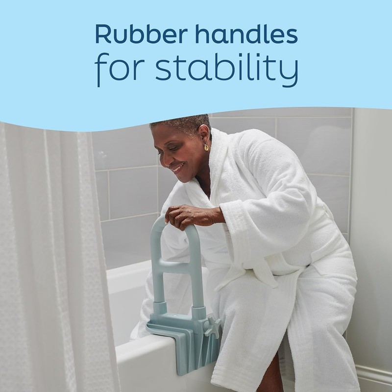 Medline Bathtub Grab Bar w/ Microban – Bathroom Wall Support