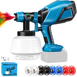 Cordless Paint Sprayer Compatible with Ma-Kita 20V Max Battery, 1000W High Power Handheld HVLP with 1200ml Gun Large Container,8 Copper Nozzles for House and Furniture Painting(Battery NOT Included)