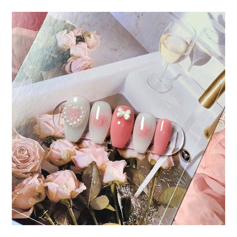 Shy Pink Cheek Nail Tips - Oval / 부끄부끄 핑크