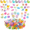 GSrenyu 120 Pcs Mini Resin Animals,Luminous Toy Tiny Resin Ducks,Frogs,Fish