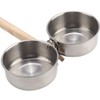 Bird Perch with Feeder Cups Bowls Stainless Steel Odorless with