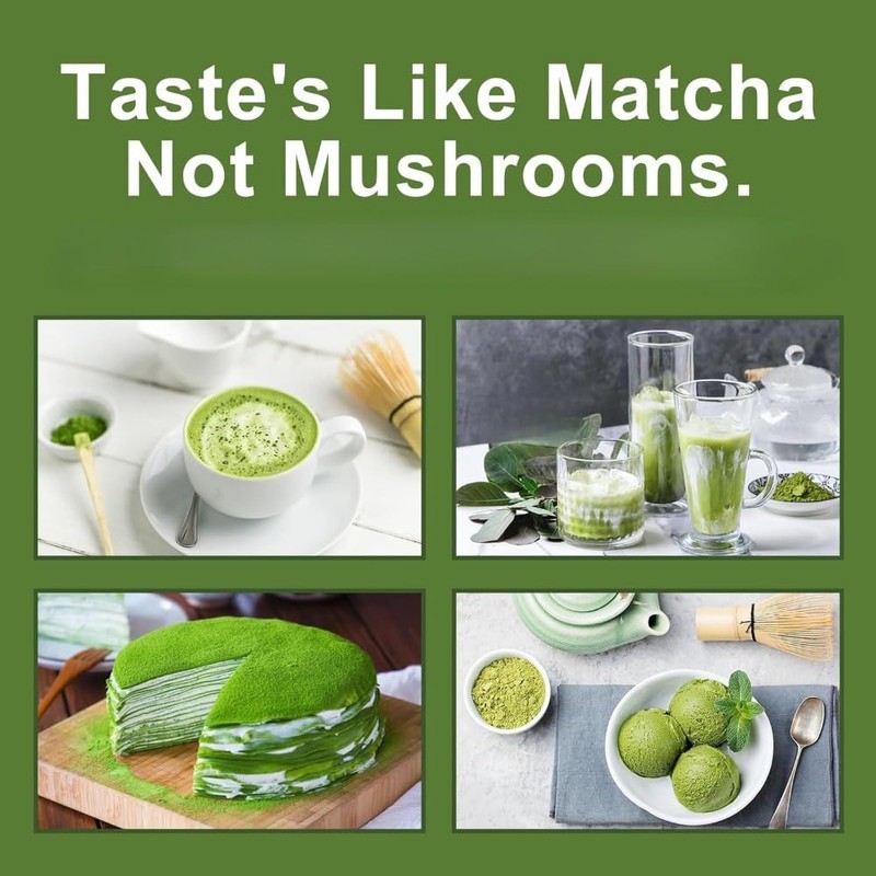 ARTISTICZ 180g/3pack, Premium Culinary Grade，Organic Matcha Mushroom Powder, Japanese Matcha