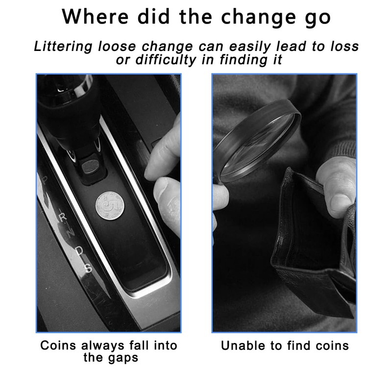 Bittwee Bling Car Coin Holder, Crystal Rhinestone Vehicle Change Organizer