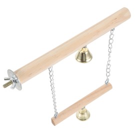 WOONEKY Parrot Swing Bells Bird Cage Bird Play Stand Parakeet Budgie Cage Gazebo Feeder Parakeet Swing Stand Hammock Seagull Budgie Hammock Hanging Playground Birdcage Wooden