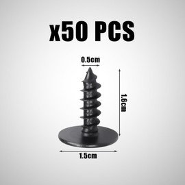 Pack of 50 Metal Plate Screws, Self-Tapping Screws for Cars, Body Screws, Car Accessories, Mudguard Screws for Cars, Suitable for Repairing Cars, Furniture etc. (m5 x 16 mm)