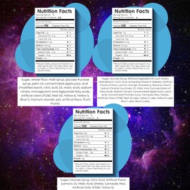 Freeze Dried Candy Assortment, Rainbow Crunch, Lemon Blasts, and Sour Belts, Dehydrated Fruit Flavored Candies, Share Sized, Resealable Bags (Pack of 3)