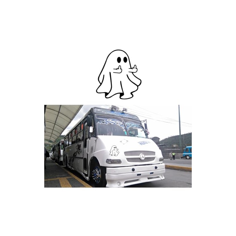 Calcomanía Fantasma Dedo Grosero Sticker Auto Suv Universal
