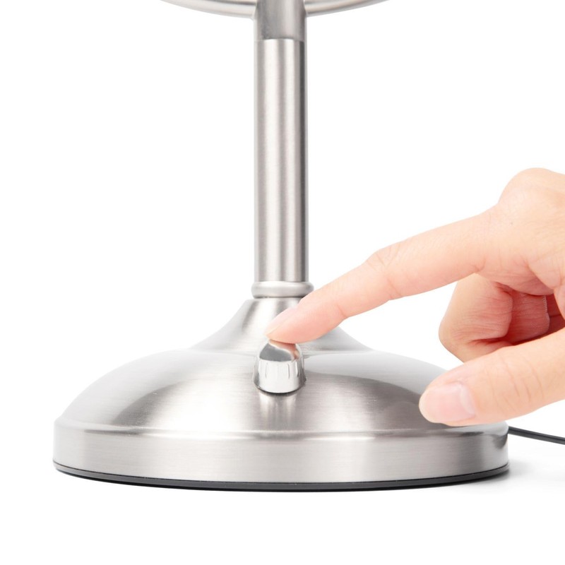 JERDON Lighted Tabletop Mirror with 10X/1X Magnification - LED Lighted