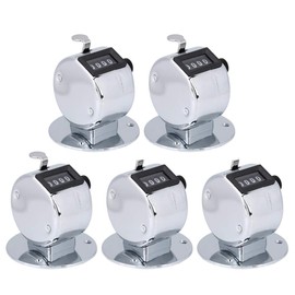 ]5pcs Hand Tally Counters, 4 Digit Hand Tally Counter Mechanical Palm Counter Handheld Number Click Counter Tally Clicker Counter for Sports Games Golf