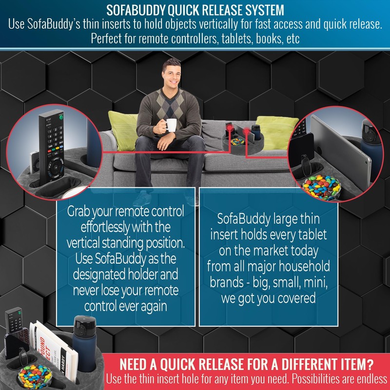 Sofa Buddy - Convenient Couch Cup Holder & Caddy, Perfect