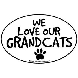 Prismatix We Love GrandCats 30 Heavy Lay Flat Vinyl 6" x 4" Oval Magnet, Direct Screen Print, Bright Colors, Waterproof, Made in USA, 1 Count