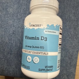 Vitacost Vitamin D3 50 mcg (2000 IU) 300 Capsules