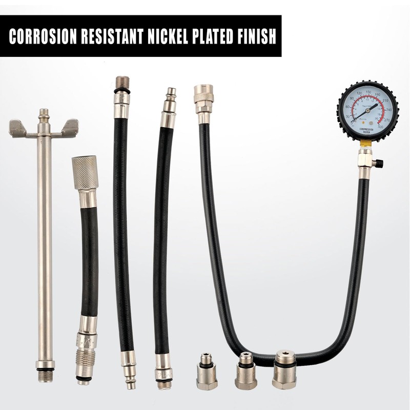 PESIKO Engine Compression Tester Kit | 0-300 psi/20.7 Bar |