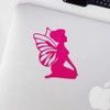 Transparent Decal Stickers Of Sitting Fairy Silhouette (Pink) Premium Waterproof