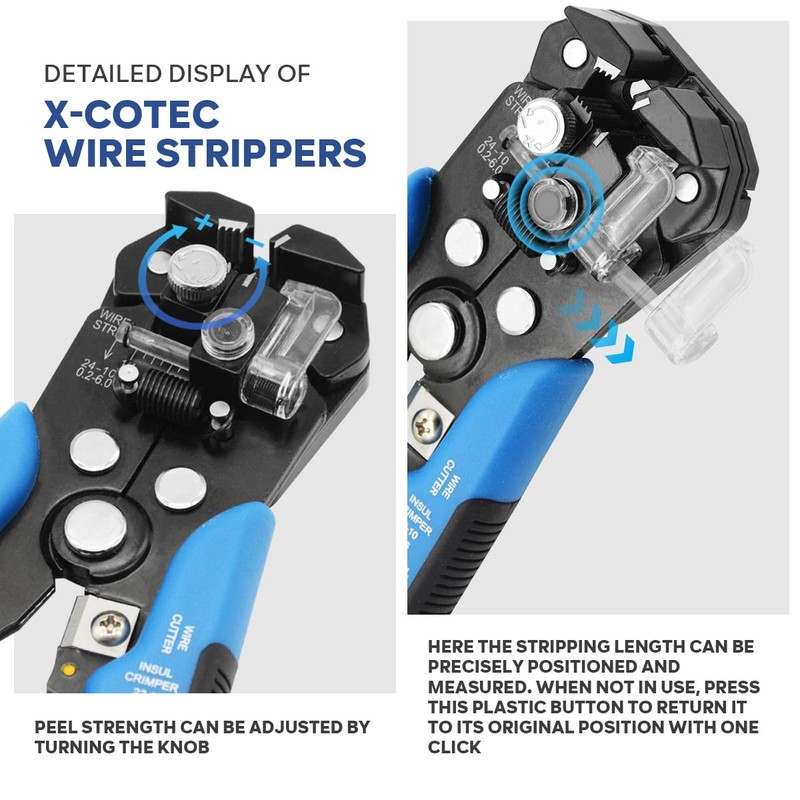 X-COTEC Wire Stripper & Crimping Tool (3-in-1 Automatic) - Automatic