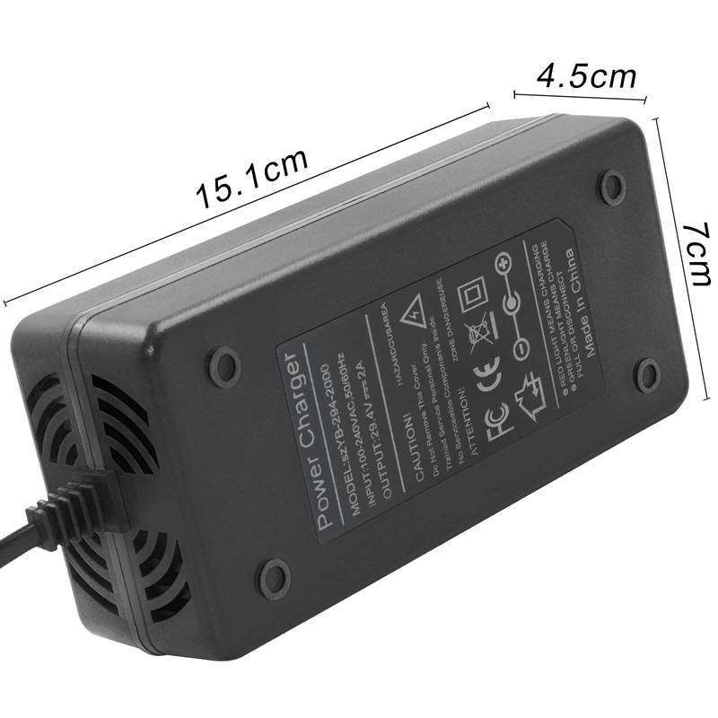Tnvodejo 29.4V 2A Li ion Battery Charger Multiple Plugs Compatible