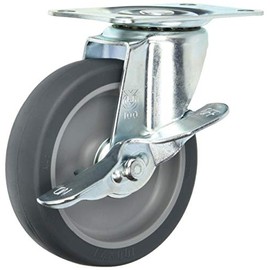 Uei Caster: S Series, SG-S Type, Free-Caster with Stopper, Elastomer Car, Wheel Diameter φ3.9 inches (100 mm), Manufacturer Model: SG-100ELS