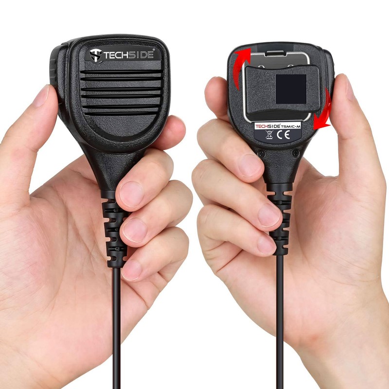TechSide 2 Pin Midland Waterproof Shoulder Speaker Microphone + 3.5