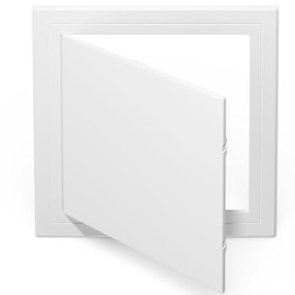 300 x 300mm Plastic Access Door Panel - Inspection Hatch White Opening Flap Cover Plate with Concealed Hinge Removable Door - Paintable Smooth Surface 12 x 12 Inches