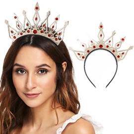 DRESBE Crystal Headbands Gold Glitter Crown Hair Hoop Festival Headdress Cosplay Party Hair Accessories for Women and Girls