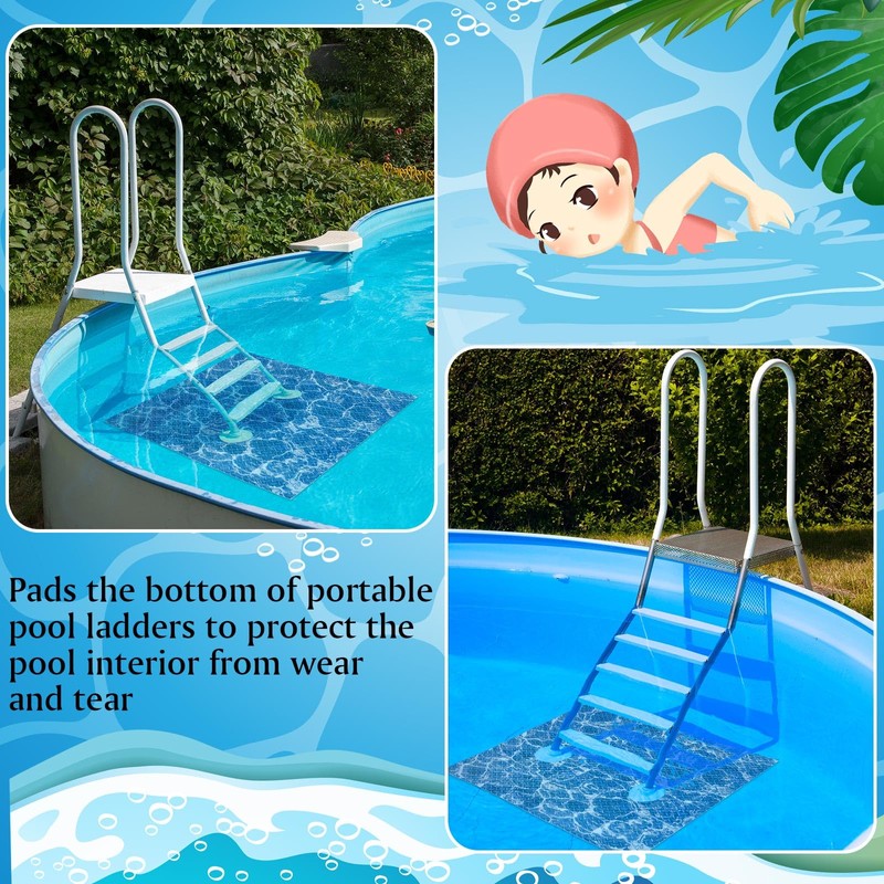 Drydiet 36" x 36" Above Ground Pool Ladder Mat, Swimming