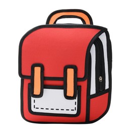 Kawaii Backpack Cute Cartoon 3D Jumping Style 2D Drawing Manga Paper Anime School Bag School Supplies Fun Backpack - Colour: 1