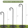 34-63" Adjustable Shepherd Hook Stand with Round Base Stand for