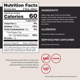 San-J - Gluten Free Orange Sauce - Bright and Sweet Sauce for Cooking - Non-GMO - 10 oz. Bottles - 2 Pack