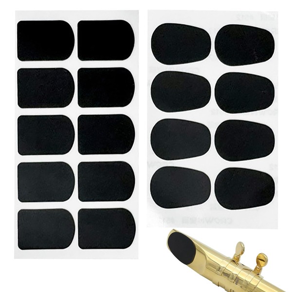 WOLMIK 18 Stück Mundstückkissen, 0,8 mm Saxophon-Mundstück-Patches, ovale und quadratische