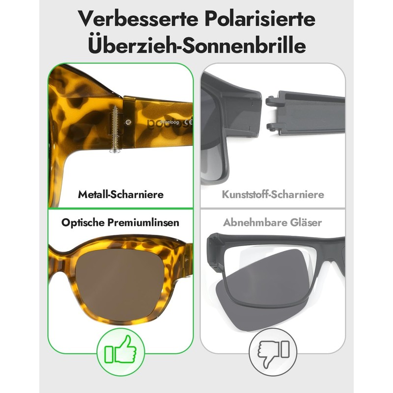 Meeloog Oversized Polarized Over Glasses Sunglasses for Women - Driving