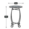 The Home Cult 14" Round End Table, Unique Relief Ceramic