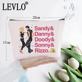 LEVLO Broadway Musical Cosmetic Make Up Bag Danny And Sandy Fans Gift Musical Dance Name Make Up Zipper Pouch Bag For Women Girls, Sandy&Danny, Cosmetic Bag