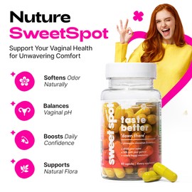 Sweet Spot – Pineapple & Cranberry Vaginal Health Supplement, 60 Capsules – Freshens Taste, Promotes Feminine Balance, Women's pH Balance & Odor Control, with Natural Cinnamon Extract – Made in USA