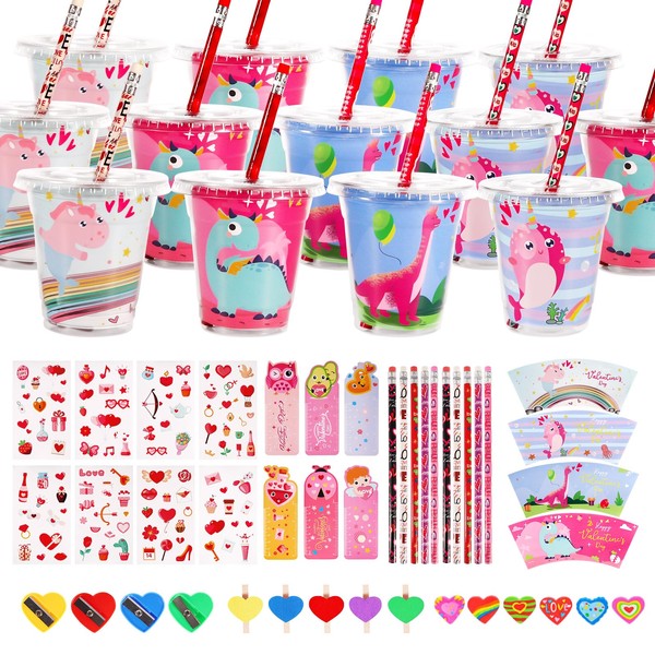 192 PCS Valentine’s Day Stationery Kids Gift Set for Classroom