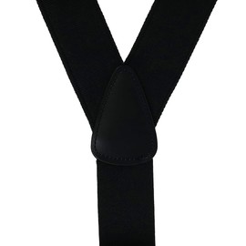 CTM Men's Canvas Button-End Old West Suspenders (Tall Available), X-long, Black