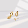 Kabwea 3 Pairs of 14K Golden Hoop Earrings, Gold-Plated Earrings