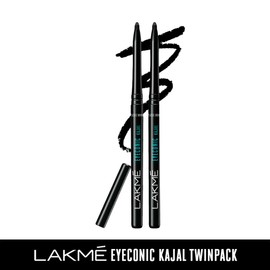 LAKM 2 X Lakme Eyeconic Kajal Twin Pack, Black, 0.35g - India