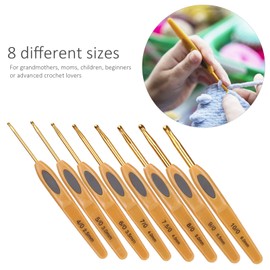 8-Piece Crochet Hook Set, Knitting Set, Needle Set, Ergonomic Jumper DIY Crafts with Non-Slip Handles, Various Sizes for Beginners
