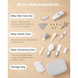 Lictin 26 en 1 Kit de Aseo y Cuidado del Bebés, Kit Cortauñas para Bebé