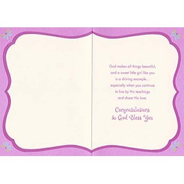 Designer Greetings Cross and Butterfly 1st / First Communion Card for Girl