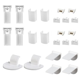 Set of 4 – 24 Piece Pleated Replacement Parts Set – Clamp Support Replacement Parts – Klemmfix Bracket – Pleated Replacement Parts Accessories for Windows Pleated Blinds with Four Drawstrings