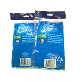 Unbranded 10 Pairs Vinyl Gloves Disposable Household Cleaning  One Size Fits All  2 pkts
