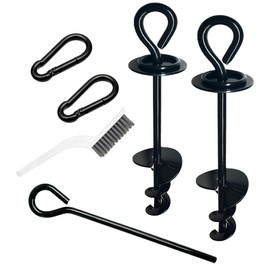 Heavy Duty Dog Tie Out Stakes for Yard, RV Dog Leash, Outdoor, Beach Anchor, for Large Dogs Camping Essentials, 190 Lbs 360° Anti-Knotting Connection Loop (2PS)