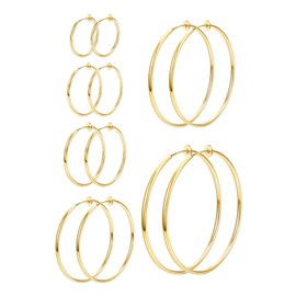Roheafer 6 Pairs Clip On Hoop Earrings for Women Fake Hoop Earrings Spring Hoop Earrings Set for Non-Pierced Ears Jewelry 6 Sizes