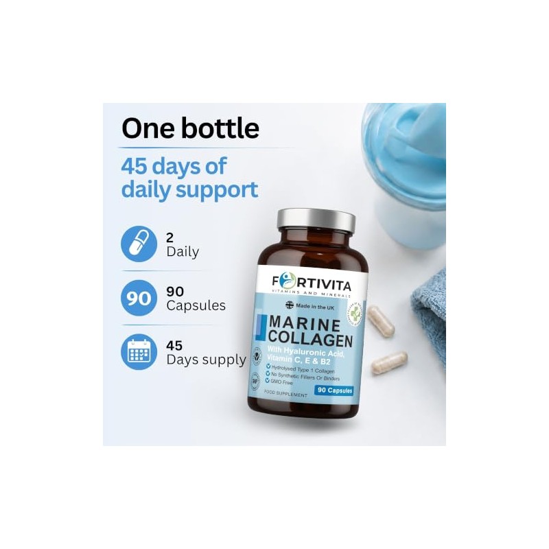 Marine Collagen 1000mg with Hyaluronic Acid - 90 Capsules