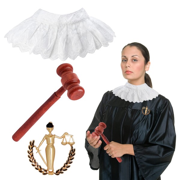 Keymall Judge Costume Accessories Set 3pcs With Lace False Collar