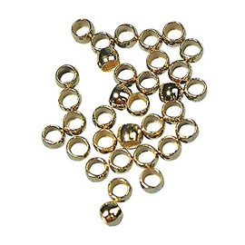 Rayher 2225306 - Perle da schiacciare, I: 1,4 mm di Diametro, A: 2 mm di Diametro, SB-Btl, 35 Pezzi, Colore: Oro