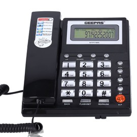 GEEPAS Corded Desktop Telephone with Caller ID Display, FSK/DTMF Dual System for Home Office